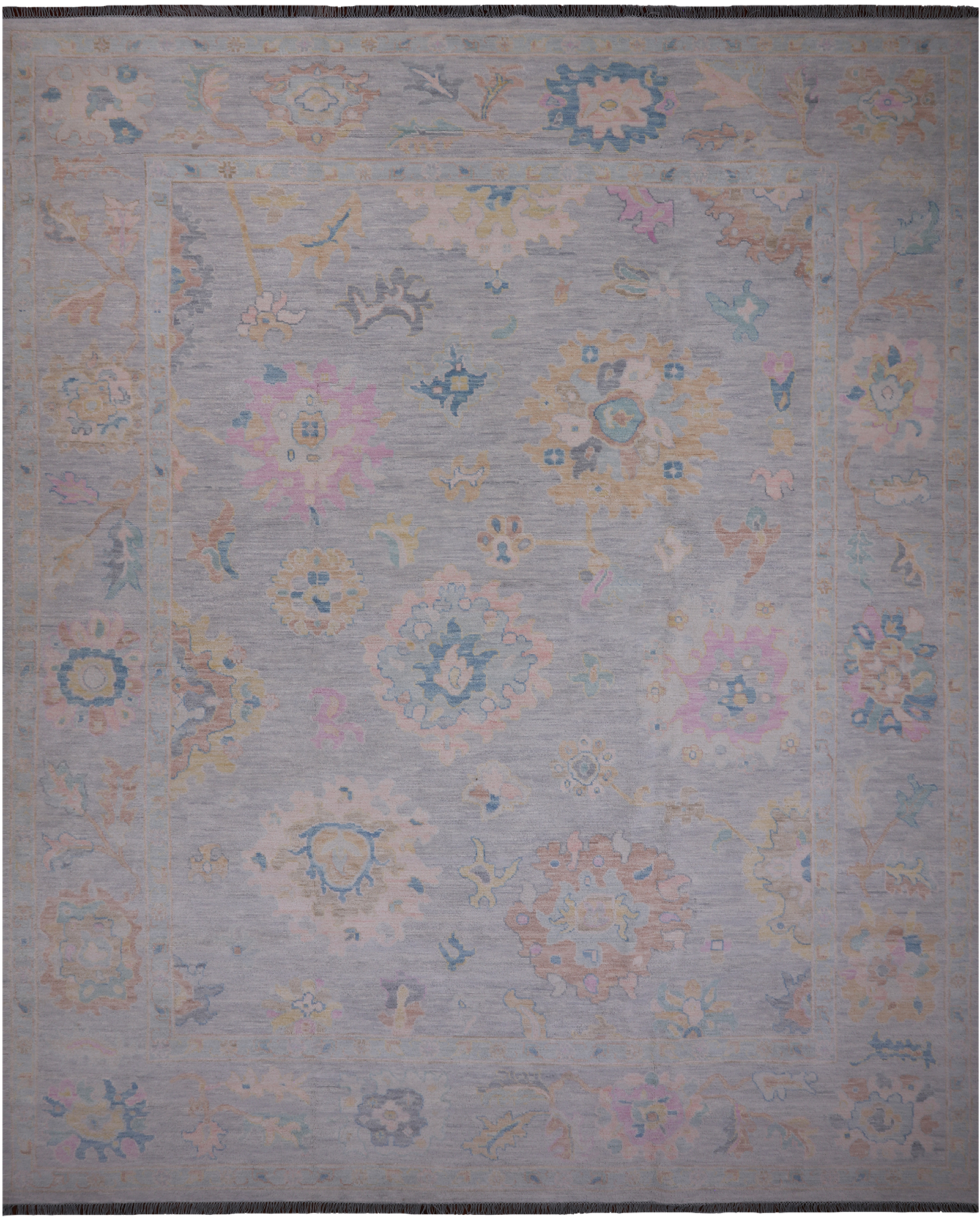 SUPER SALE Silver Persian Sultanabad Hand Knotted Wool Rug - 12' 3" X 15' 0"