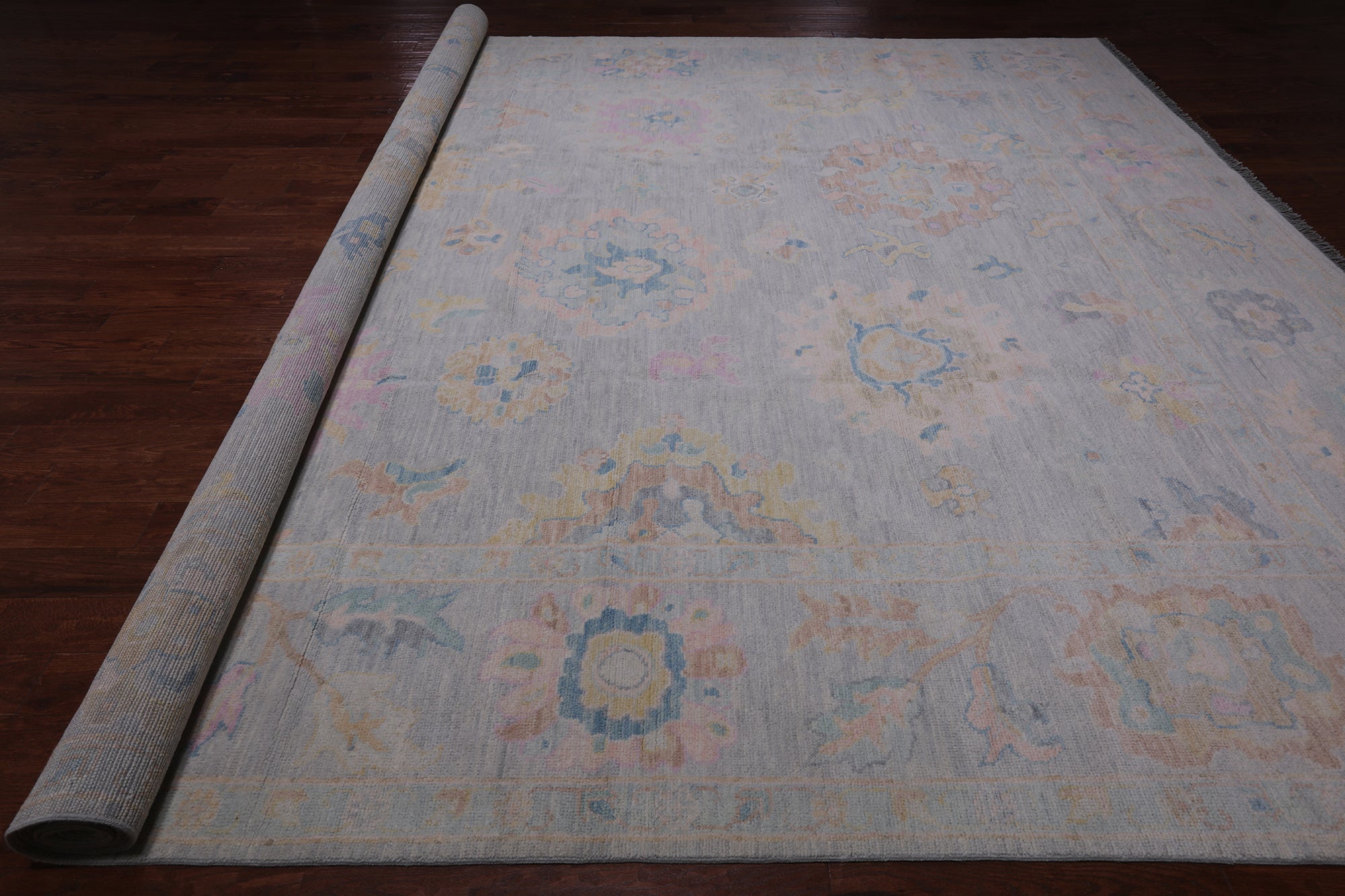 SUPER SALE Silver Persian Sultanabad Hand Knotted Wool Rug - 12' 3" X 15' 0"