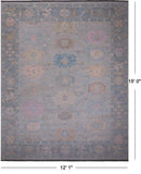SUPER SALE Silver Persian Sultanabad Hand Knotted Wool Rug - 12' 1" X 15' 0"