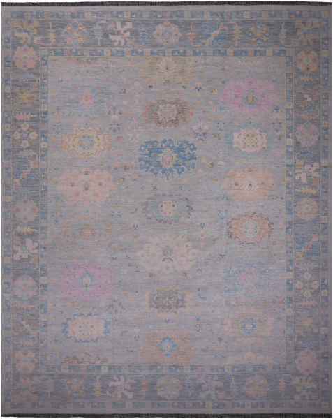 SUPER SALE Silver Persian Sultanabad Hand Knotted Wool Rug - 12' 1" X 15' 0"