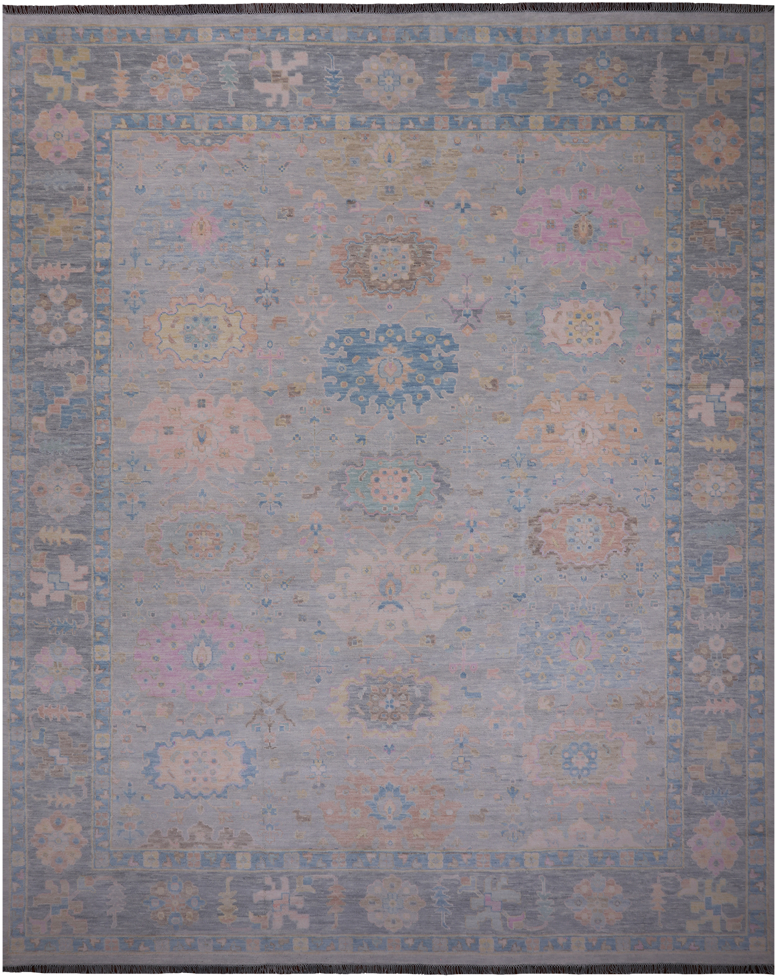 SUPER SALE Silver Persian Sultanabad Hand Knotted Wool Rug - 12' 1" X 15' 0"