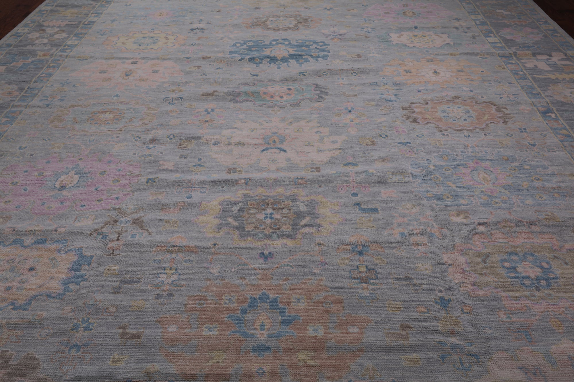 SUPER SALE Silver Persian Sultanabad Hand Knotted Wool Rug - 12' 1" X 15' 0"