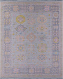 Light Blue Geometric Fine Serapi Hand Knotted Wool Rug - 12' 1" X 15' 3" - Golden Nile