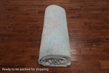 Light Blue Geometric Fine Serapi Hand Knotted Wool Rug - 12' 1" X 15' 3"