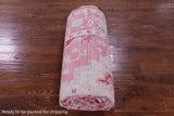 Pink Geometric Persian Heriz Serapi Hand Knotted Wool Rug - 10' 0" X 14' 4" - Golden Nile