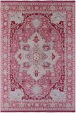 Pink Geometric Persian Heriz Serapi Hand Knotted Wool Rug - 10' 0" X 14' 4" - Golden Nile