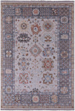 Grey Geometric Fine Serapi Hand Knotted Wool Rug - 10' 0" X 14' 1" - Golden Nile
