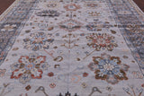Grey Geometric Fine Serapi Hand Knotted Wool Rug - 10' 0" X 14' 1" - Golden Nile