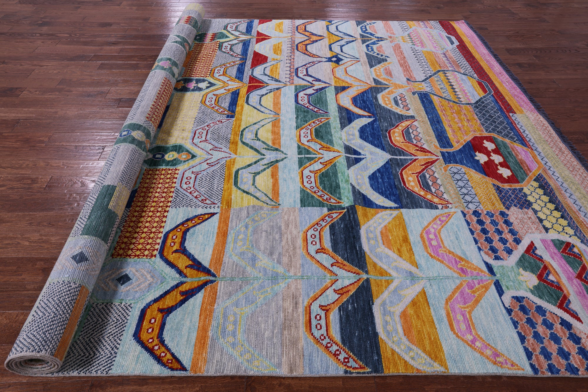 Tribal Moroccan Hand Knotted Wool Rug - 10' 3" X 14' 4" - Golden Nile