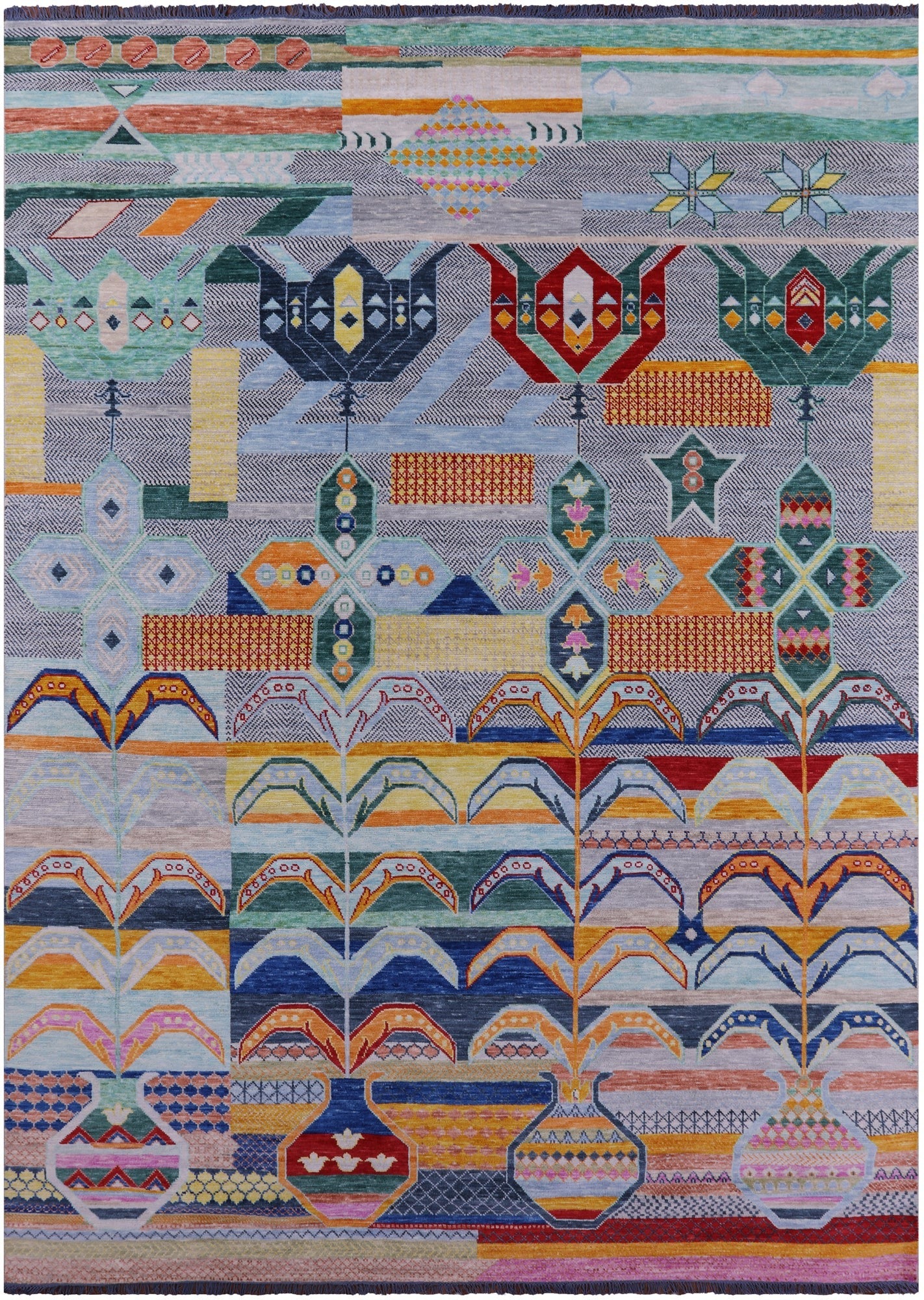 Tribal Moroccan Hand Knotted Wool Rug - 10' 3" X 14' 4" - Golden Nile