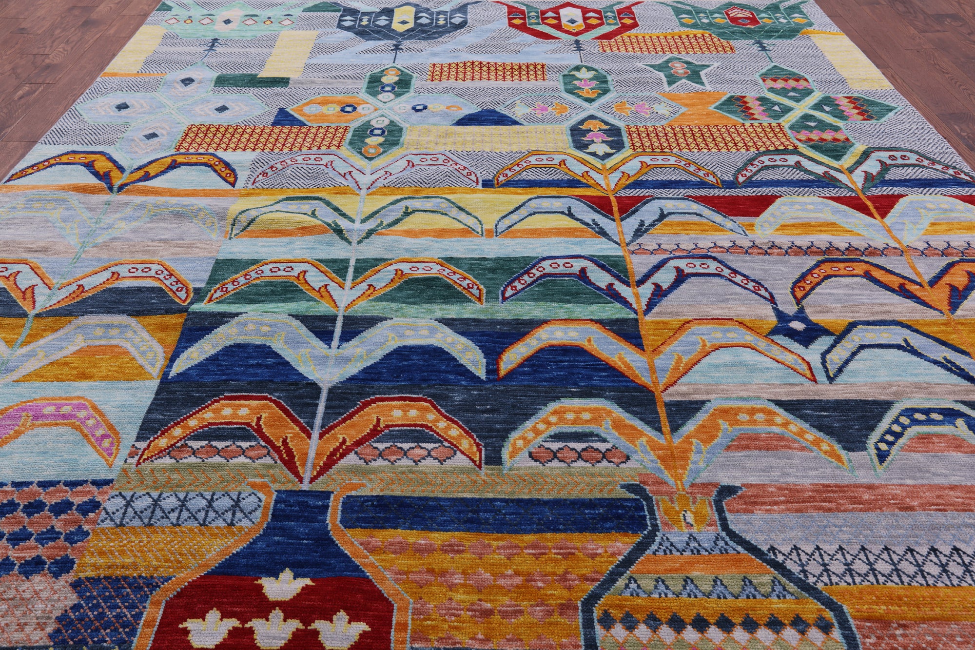 Tribal Moroccan Hand Knotted Wool Rug - 10' 3" X 14' 4" - Golden Nile