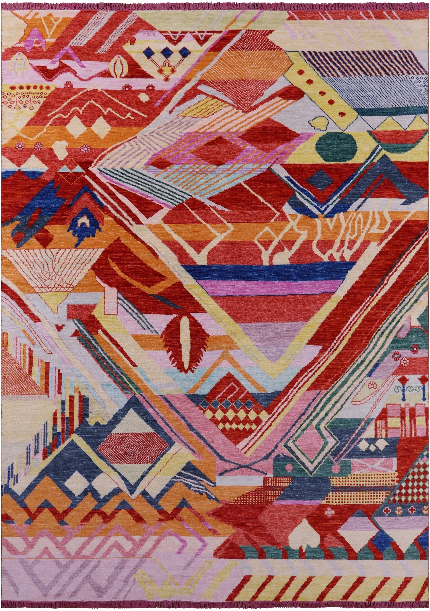 Tribal Moroccan Handmade Wool Rug - 9' 10" X 13' 10" - Golden Nile