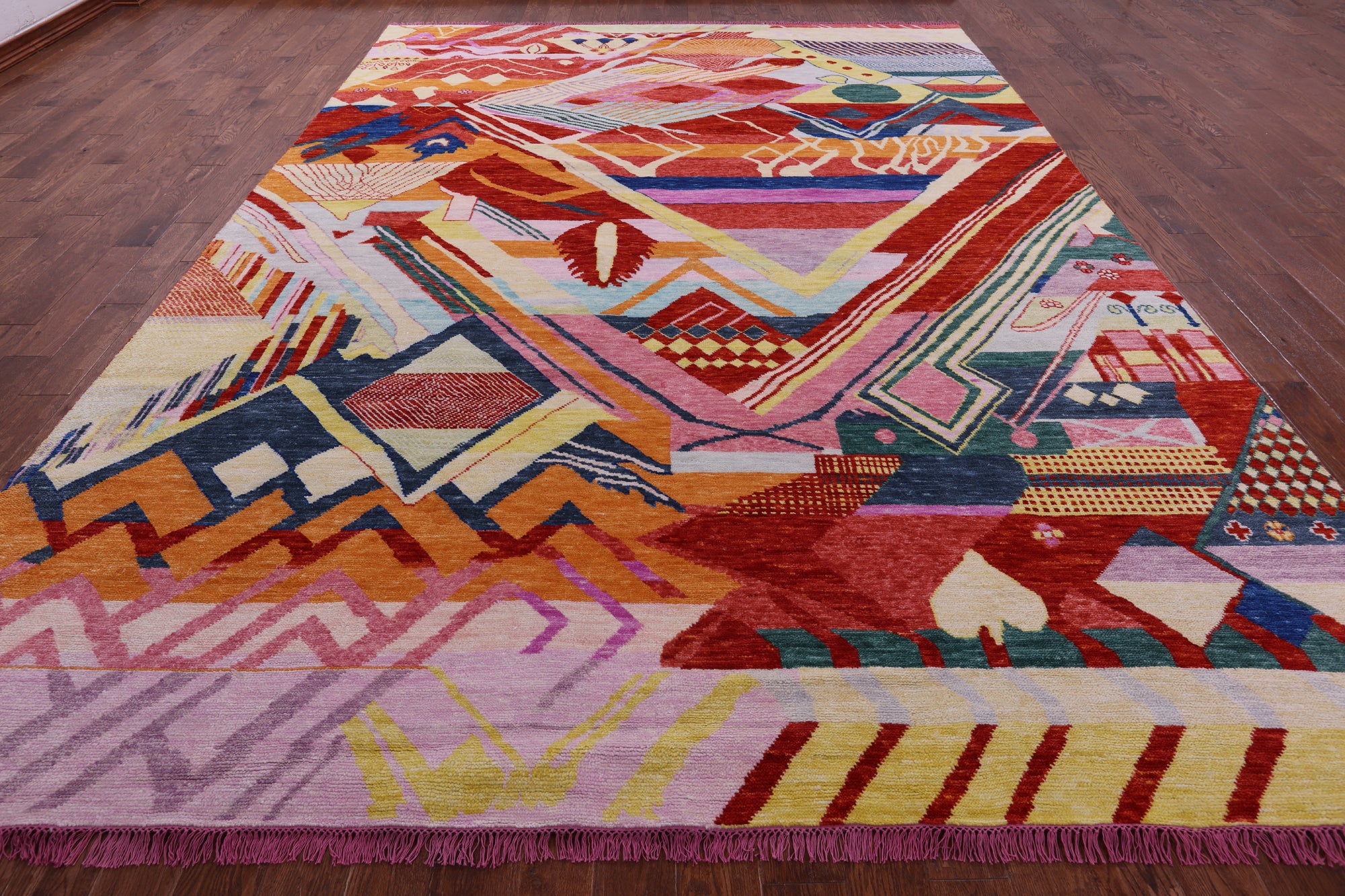 Tribal Moroccan Handmade Wool Rug - 9' 10" X 13' 10" - Golden Nile