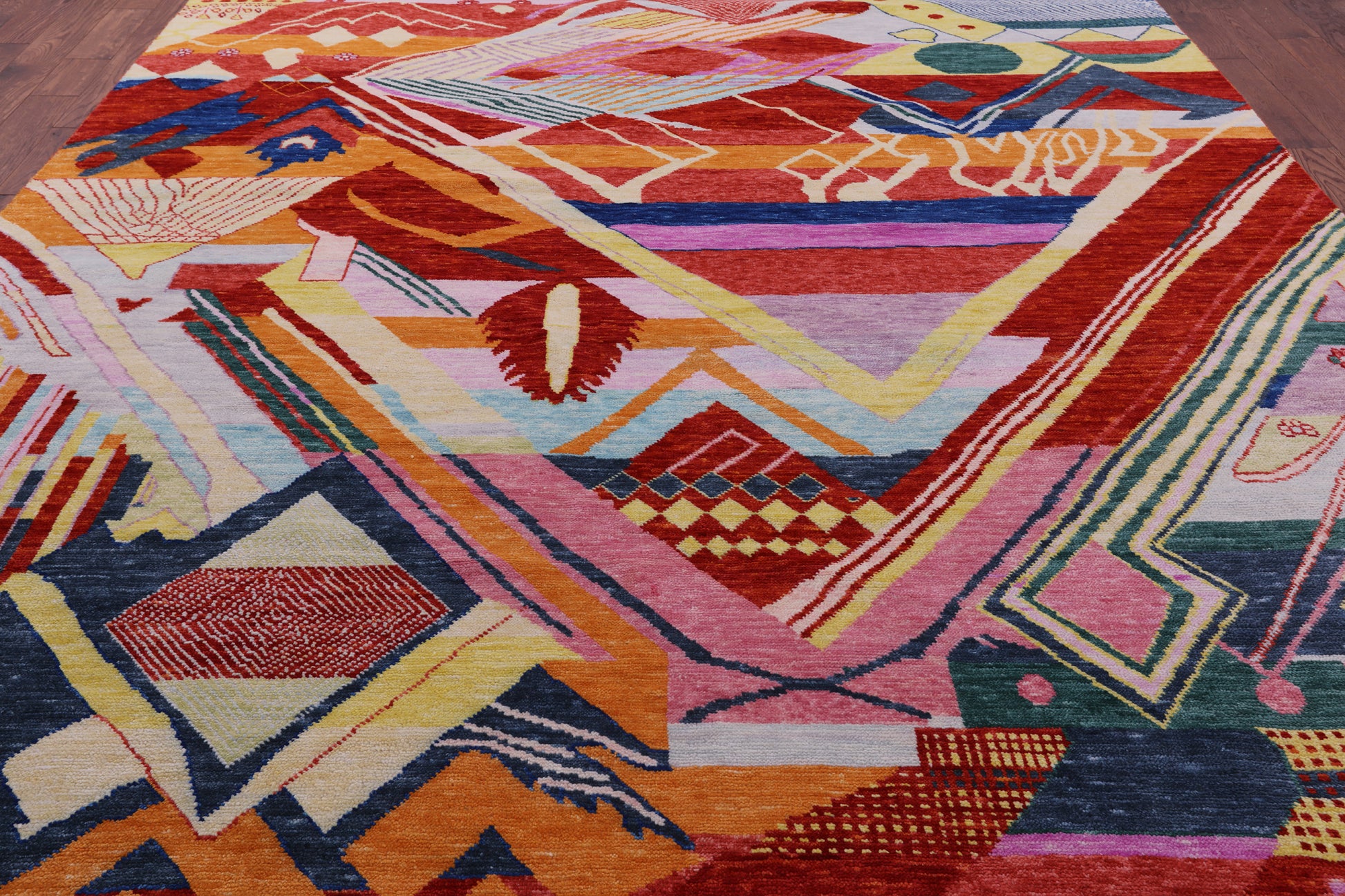 Tribal Moroccan Handmade Wool Rug - 9' 10" X 13' 10" - Golden Nile