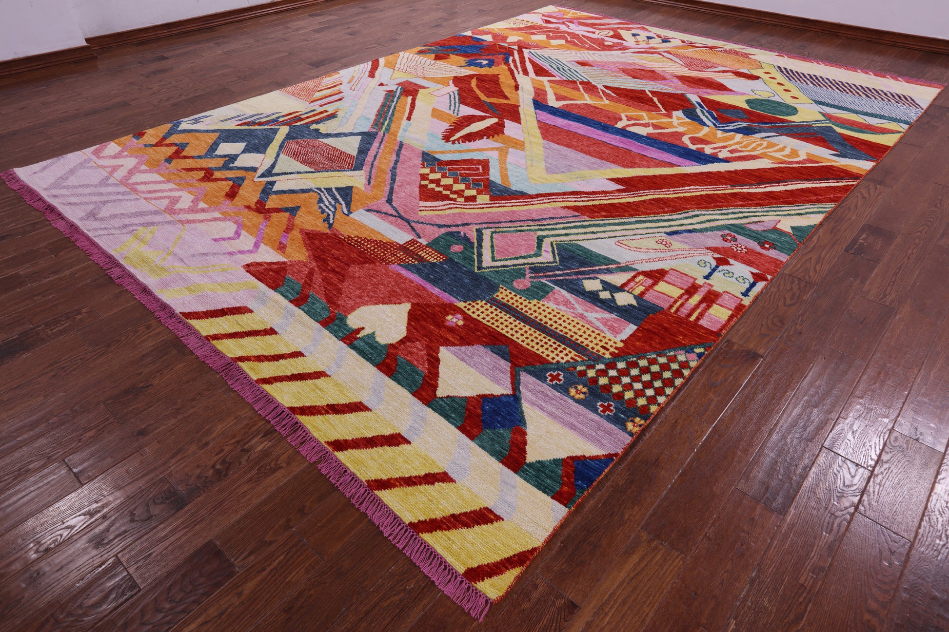 Tribal Moroccan Handmade Wool Rug - 9' 10" X 13' 10" - Golden Nile