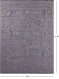 Grey Persian Fine Serapi Handmade Wool Rug - 10' 2" X 13' 9" - Golden Nile