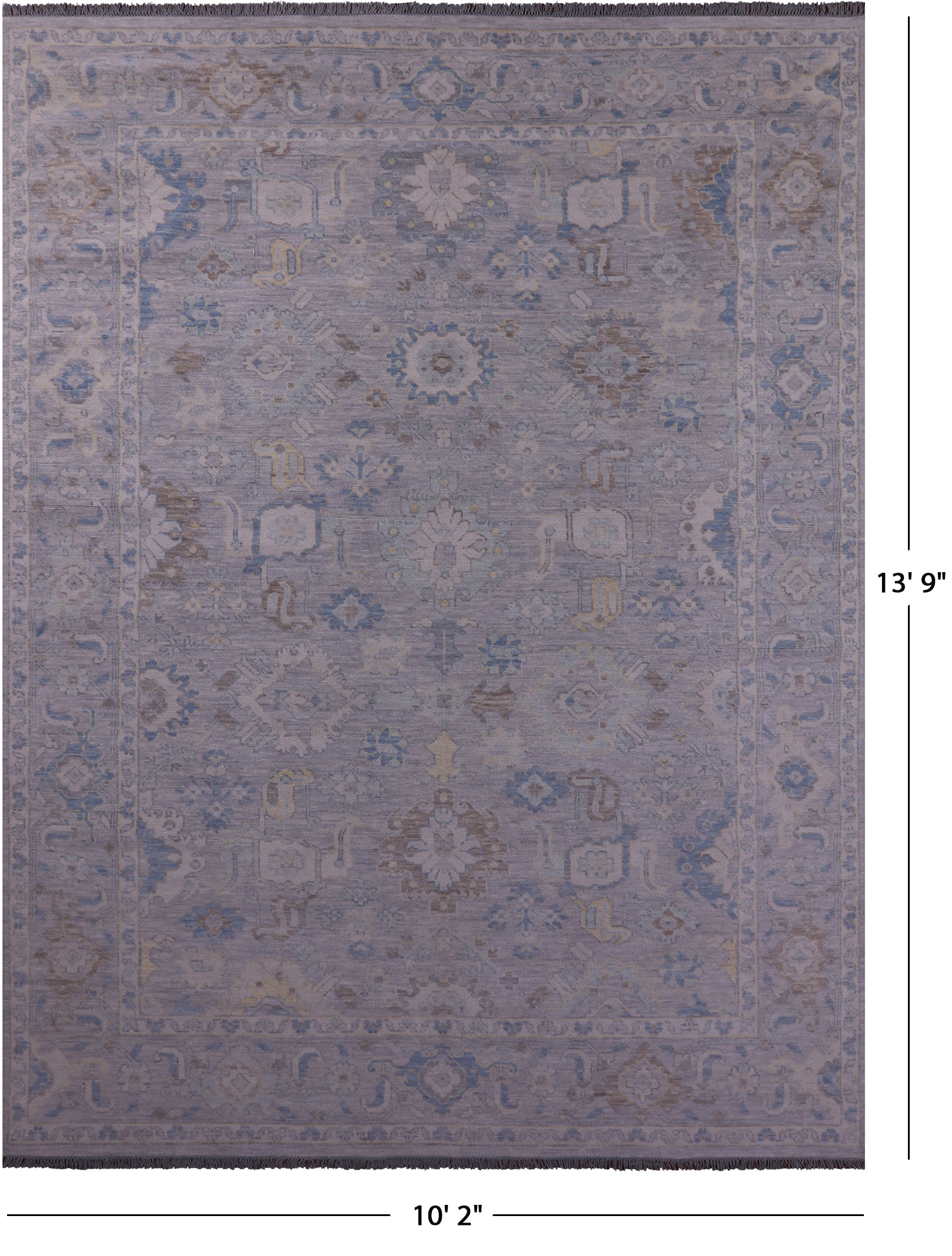 Grey Persian Fine Serapi Handmade Wool Rug - 10' 2" X 13' 9" - Golden Nile