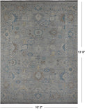 Grey Persian Fine Serapi Handmade Wool Rug - 10' 2" X 13' 9"