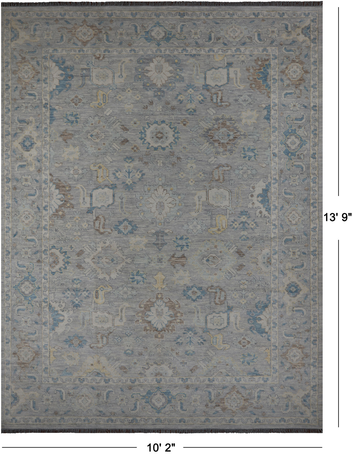 Grey Persian Fine Serapi Handmade Wool Rug - 10' 2" X 13' 9"
