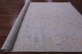 Light Blue Persian Sultanabad Hand Knotted Wool Rug - 10' 1" X 14' 3" - Golden Nile