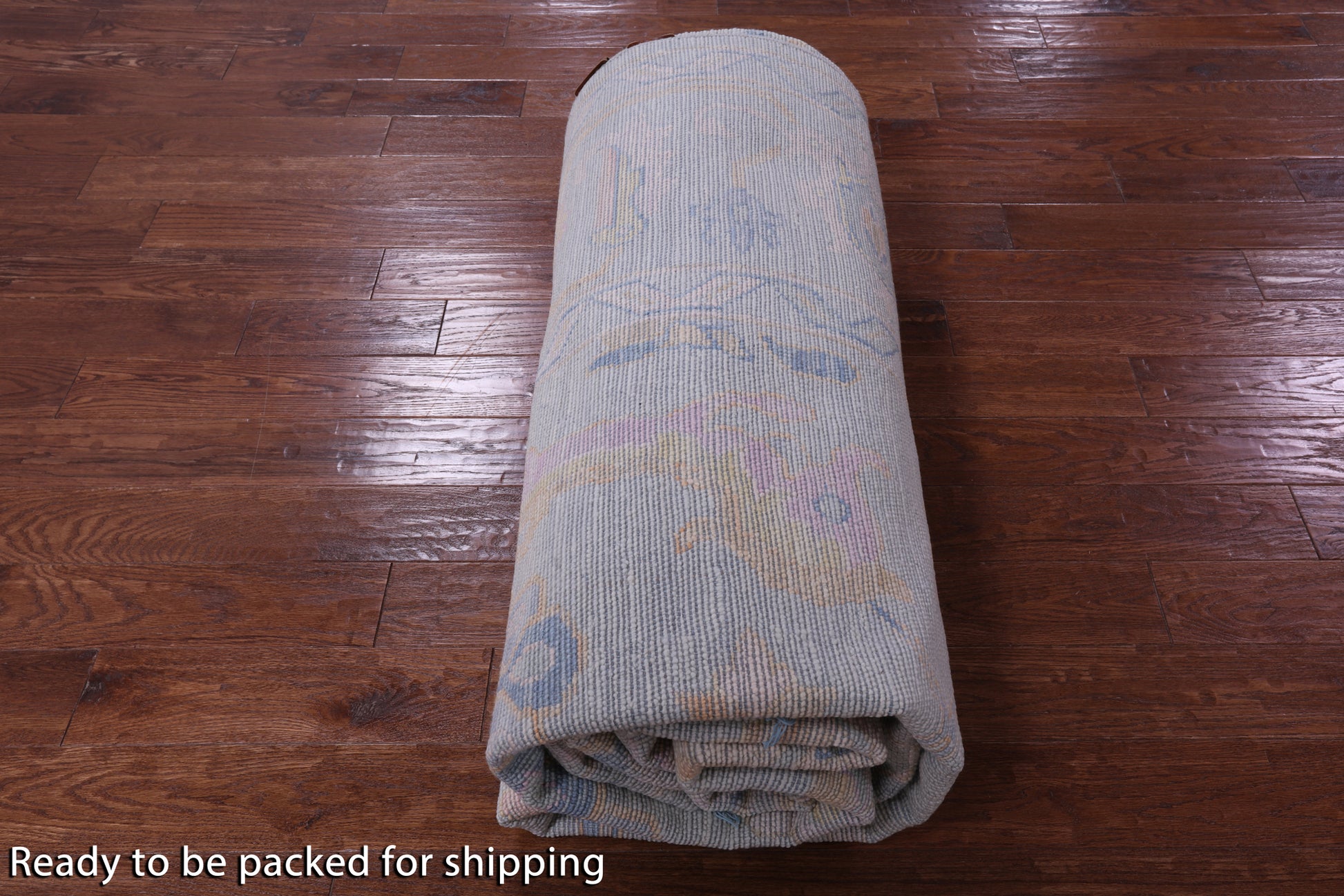 Light Blue Persian Sultanabad Hand Knotted Wool Rug - 10' 1" X 14' 3" - Golden Nile