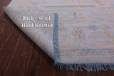 Light Blue Persian Sultanabad Hand Knotted Wool Rug - 10' 1" X 14' 3" - Golden Nile