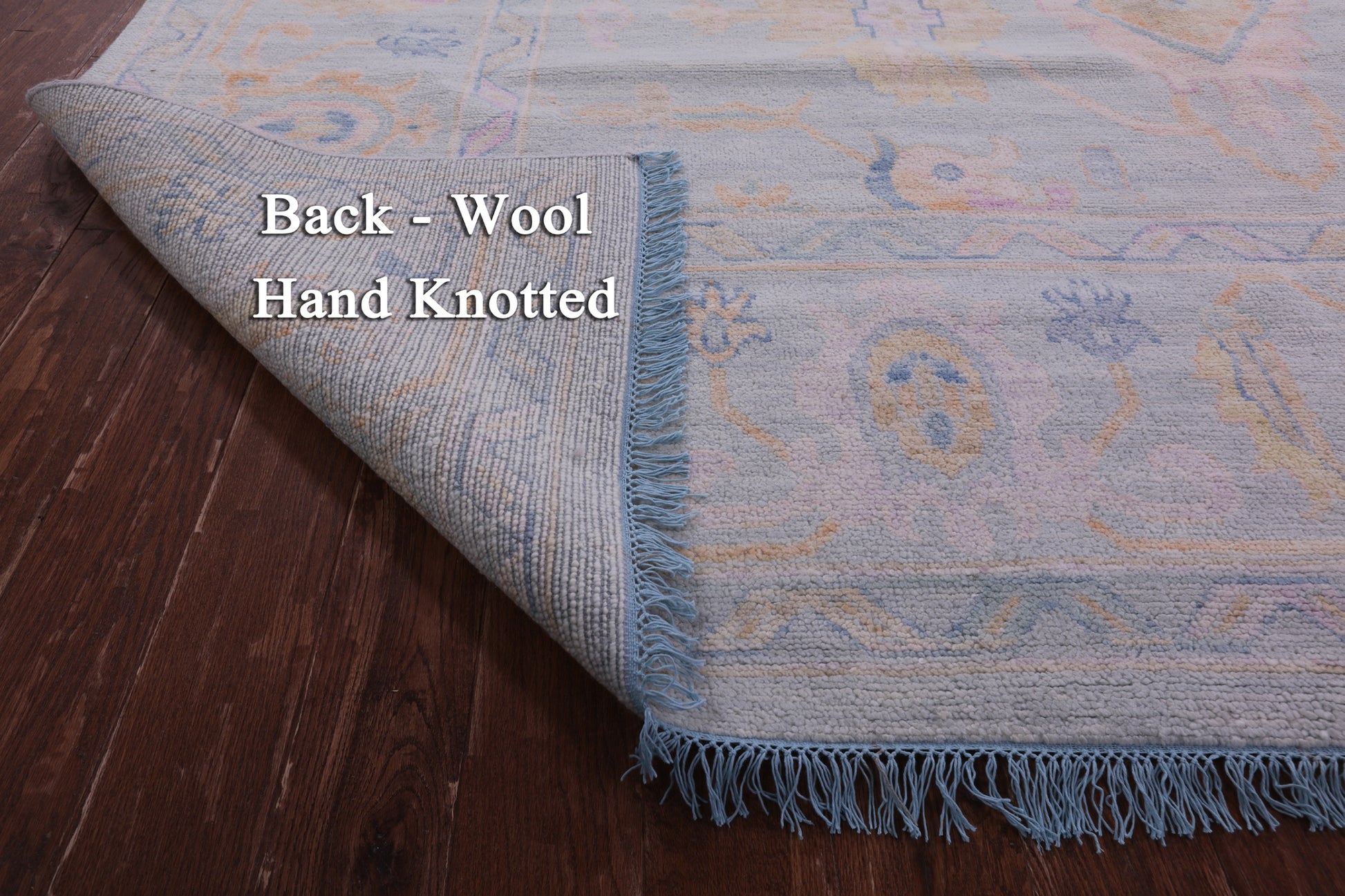 Light Blue Persian Sultanabad Hand Knotted Wool Rug - 10' 1" X 14' 3" - Golden Nile