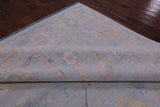 Light Blue Persian Sultanabad Hand Knotted Wool Rug - 10' 1" X 14' 3" - Golden Nile