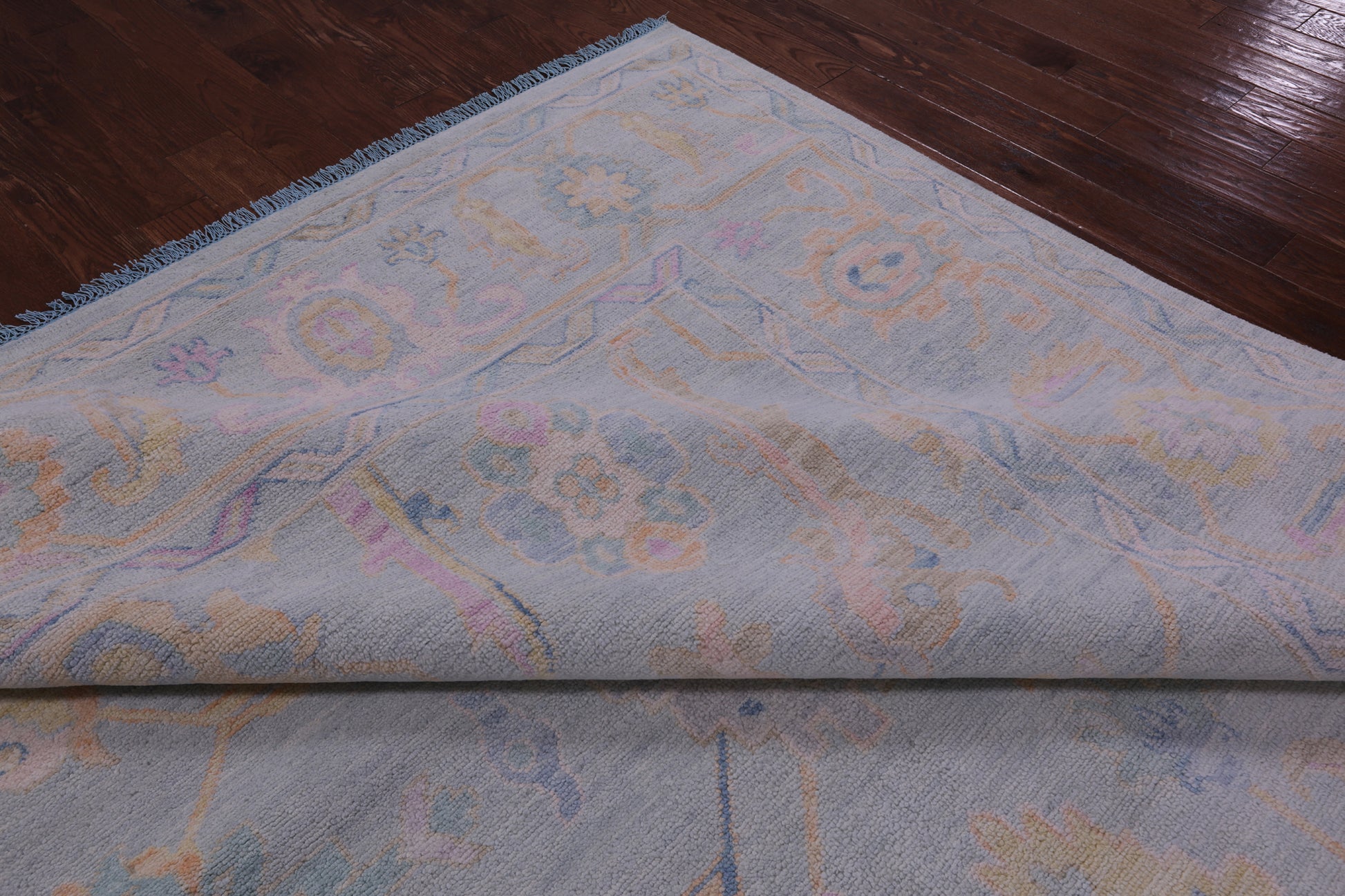 Light Blue Persian Sultanabad Hand Knotted Wool Rug - 10' 1" X 14' 3" - Golden Nile