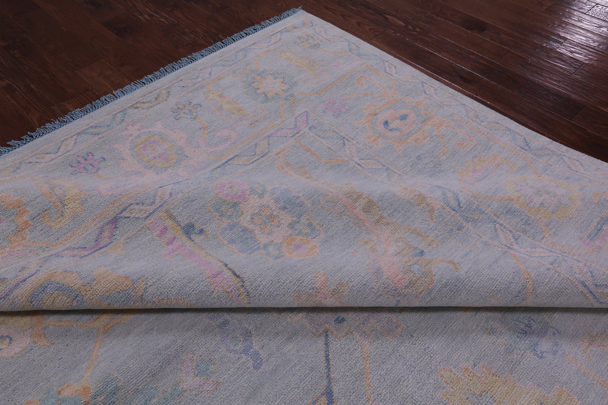 Light Blue Persian Sultanabad Hand Knotted Wool Rug - 10' 1" X 14' 3" - Golden Nile