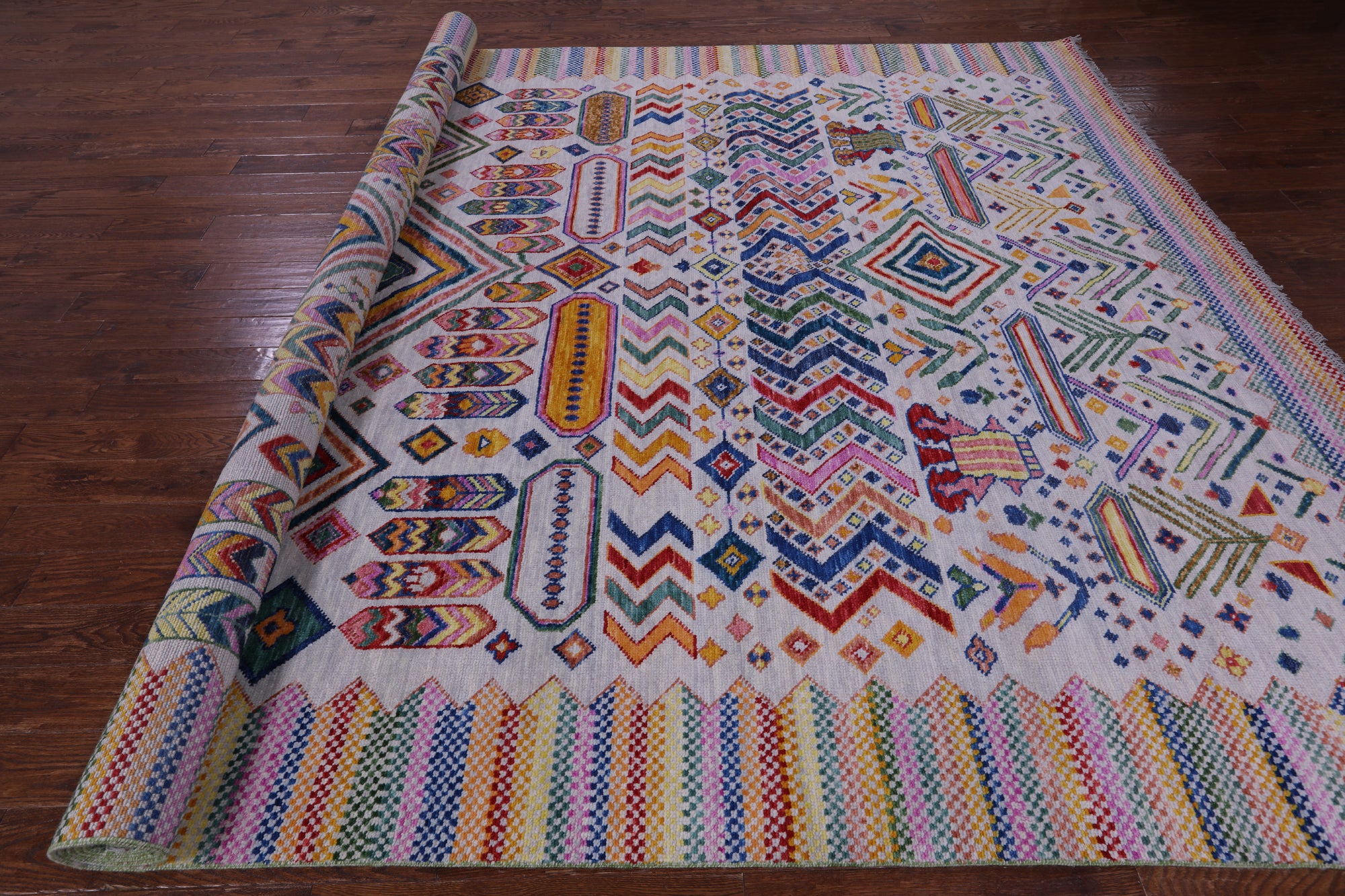 Tribal Moroccan Handmade Wool Rug - 10' 2" X 13' 10" - Golden Nile