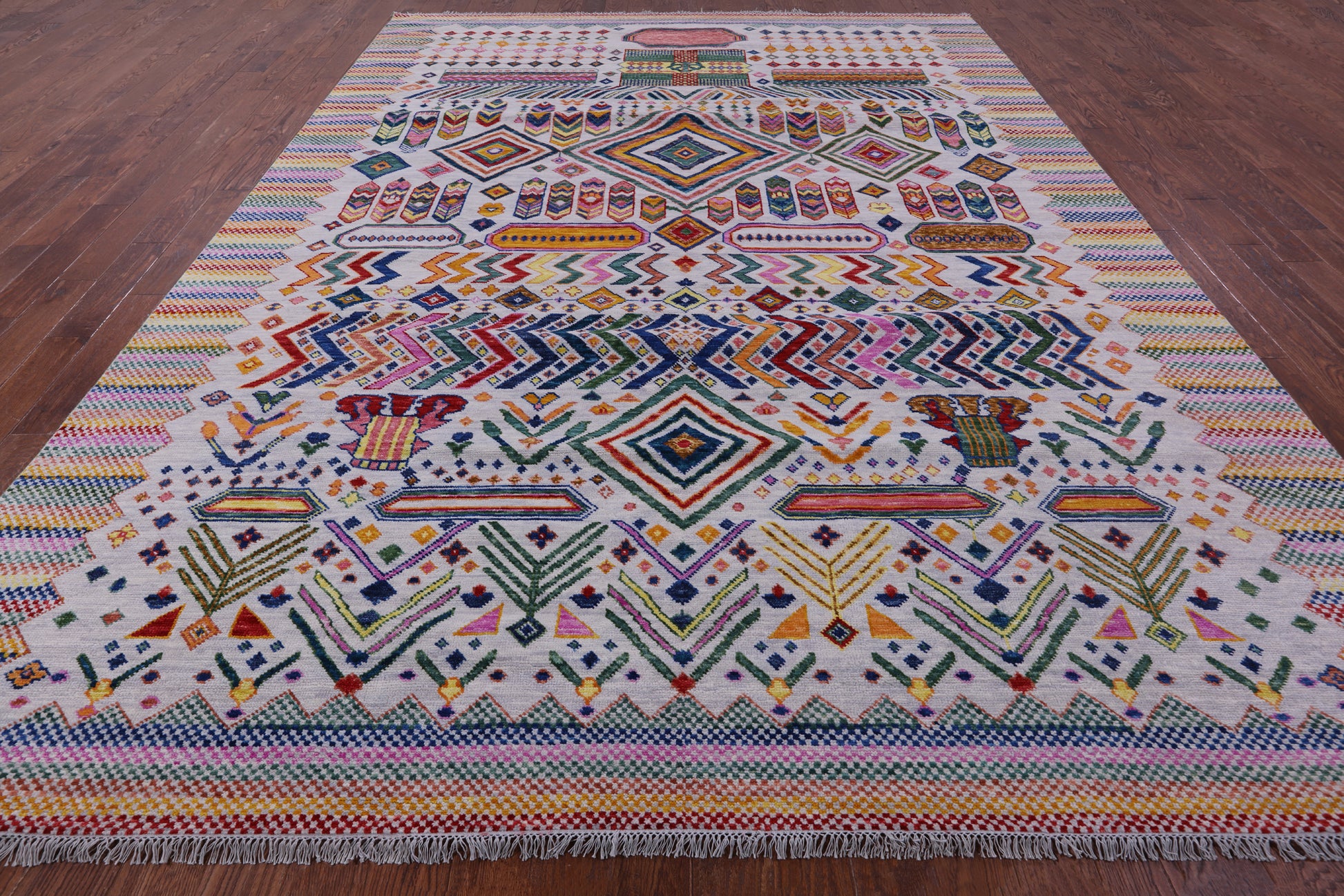 Tribal Moroccan Handmade Wool Rug - 10' 2" X 13' 10" - Golden Nile