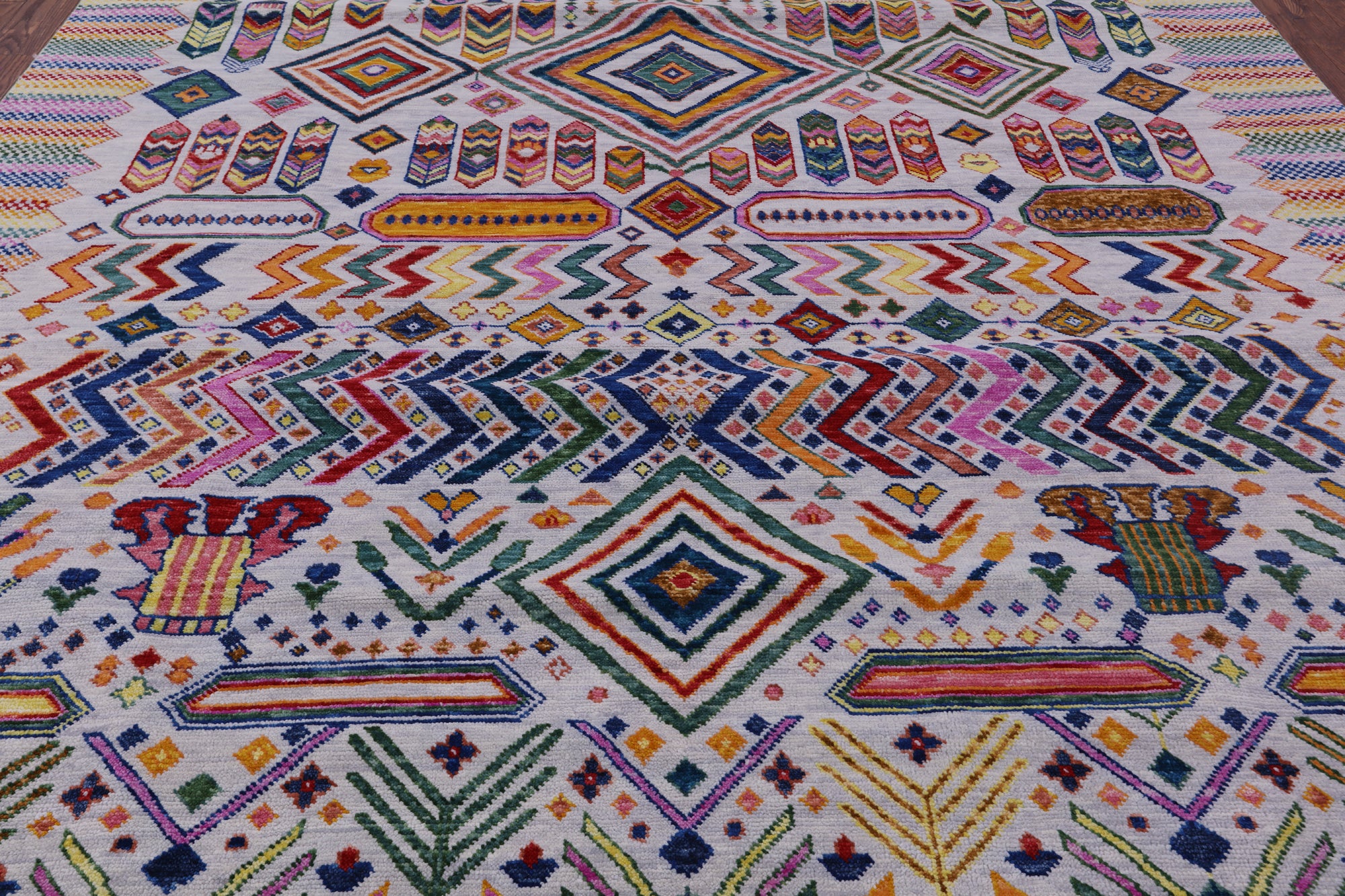 Tribal Moroccan Handmade Wool Rug - 10' 2" X 13' 10" - Golden Nile
