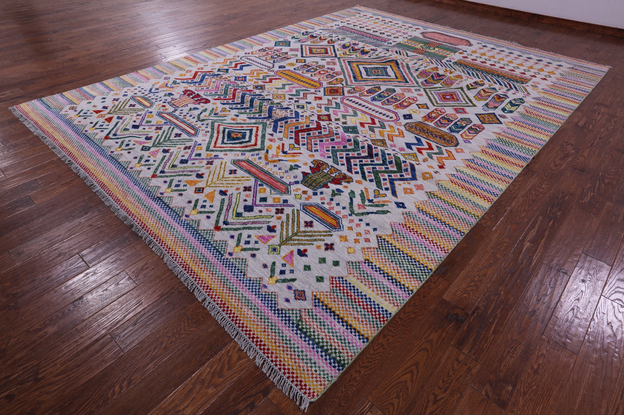 Tribal Moroccan Handmade Wool Rug - 10' 2" X 13' 10" - Golden Nile