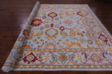 Light Grey Persian Heriz Serapi Hand Knotted Wool Rug - 9' 11" X 13' 8" - Golden Nile