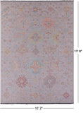 Silver Persian Sultanabad Hand Knotted Wool Rug - 10' 2" X 13' 9" - Golden Nile