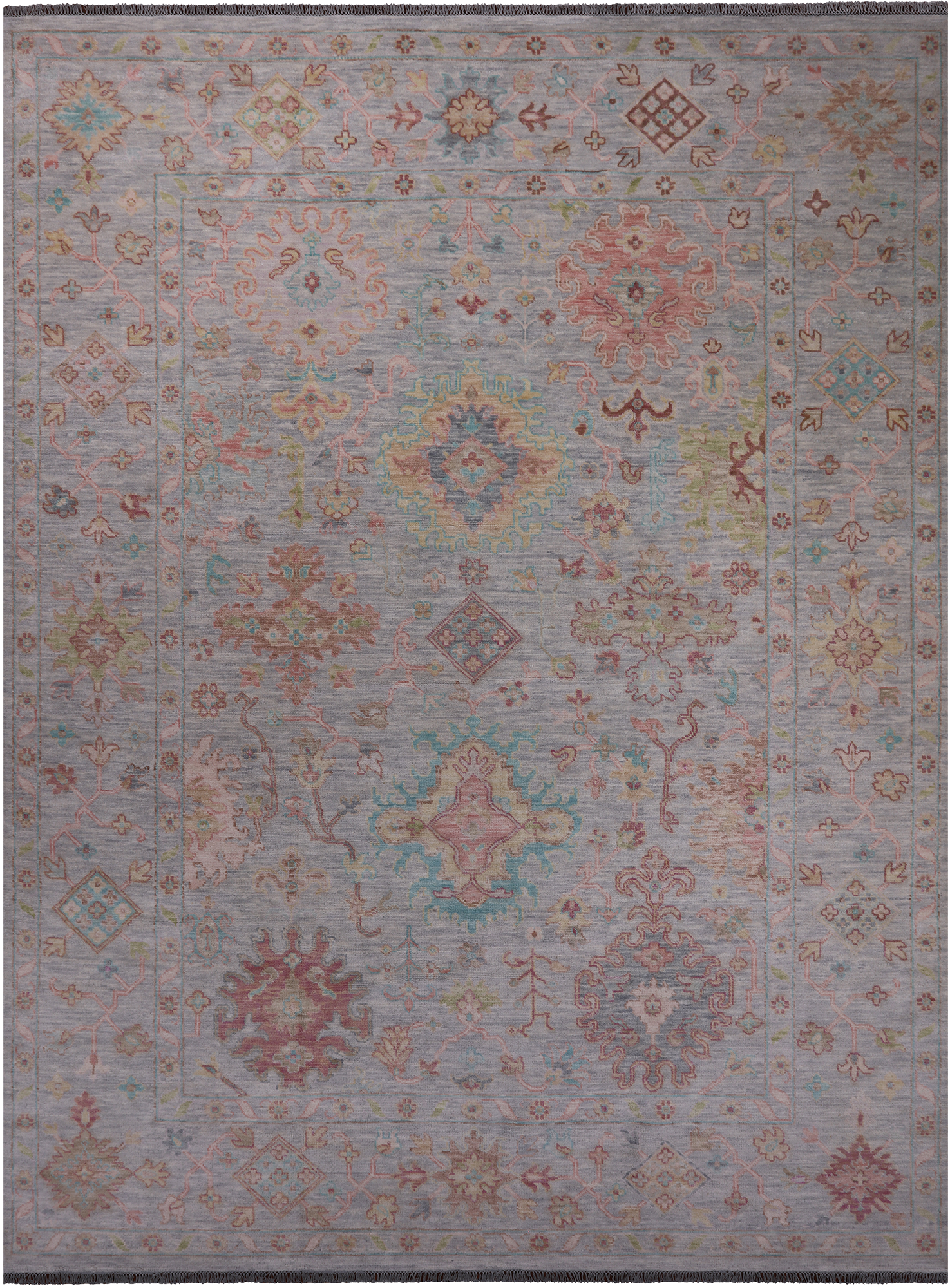SUPER SALE Silver Persian Sultanabad Hand Knotted Wool Rug - 10' 2" X 13' 9"