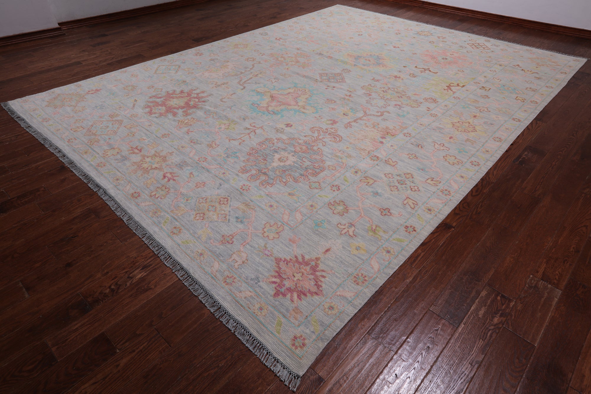 SUPER SALE Silver Persian Sultanabad Hand Knotted Wool Rug - 10' 2" X 13' 9"