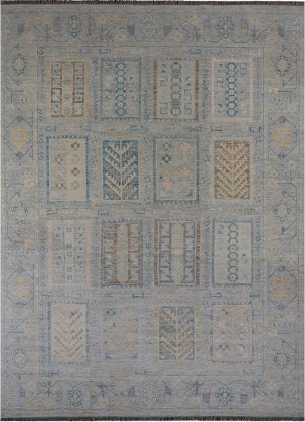Grey Tribal Persian Gabbeh Hand Knotted Wool Rug - 10' 3" X 13' 10"