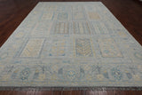 Grey Tribal Persian Gabbeh Hand Knotted Wool Rug - 10' 3" X 13' 10"
