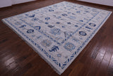 Grey Turkish Oushak Hand Knotted Wool Rug - 10' 5" X 14' 0" - Golden Nile
