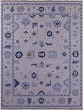 Grey Turkish Oushak Hand Knotted Wool Rug - 10' 5" X 14' 0" - Golden Nile