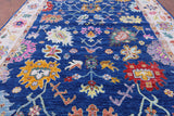 Blue Turkish Oushak Hand Knotted Wool Rug - 10' 1" X 13' 11" - Golden Nile