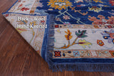 Blue Turkish Oushak Hand Knotted Wool Rug - 10' 1" X 13' 11" - Golden Nile