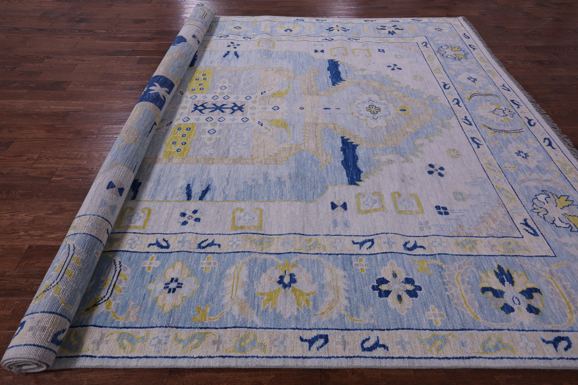 Blue Persian Bakshaish Hand Knotted Wool Rug - 10' 3" X 13' 7" - Golden Nile