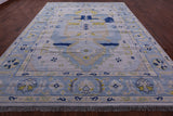 Blue Persian Bakshaish Hand Knotted Wool Rug - 10' 3" X 13' 7" - Golden Nile