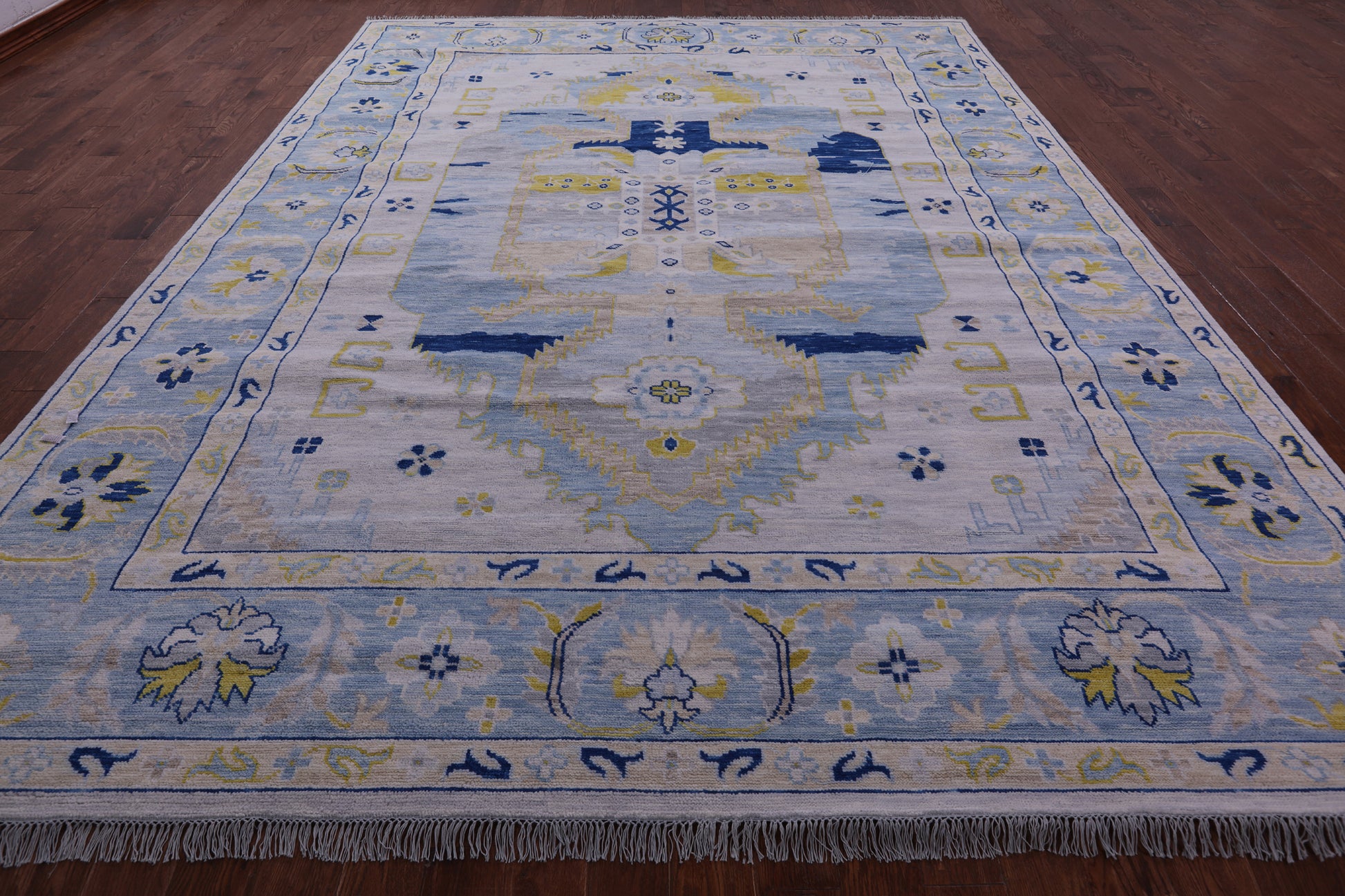 Blue Persian Bakshaish Hand Knotted Wool Rug - 10' 3" X 13' 7" - Golden Nile