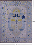 Blue Persian Bakshaish Hand Knotted Wool Rug - 10' 3" X 13' 7" - Golden Nile