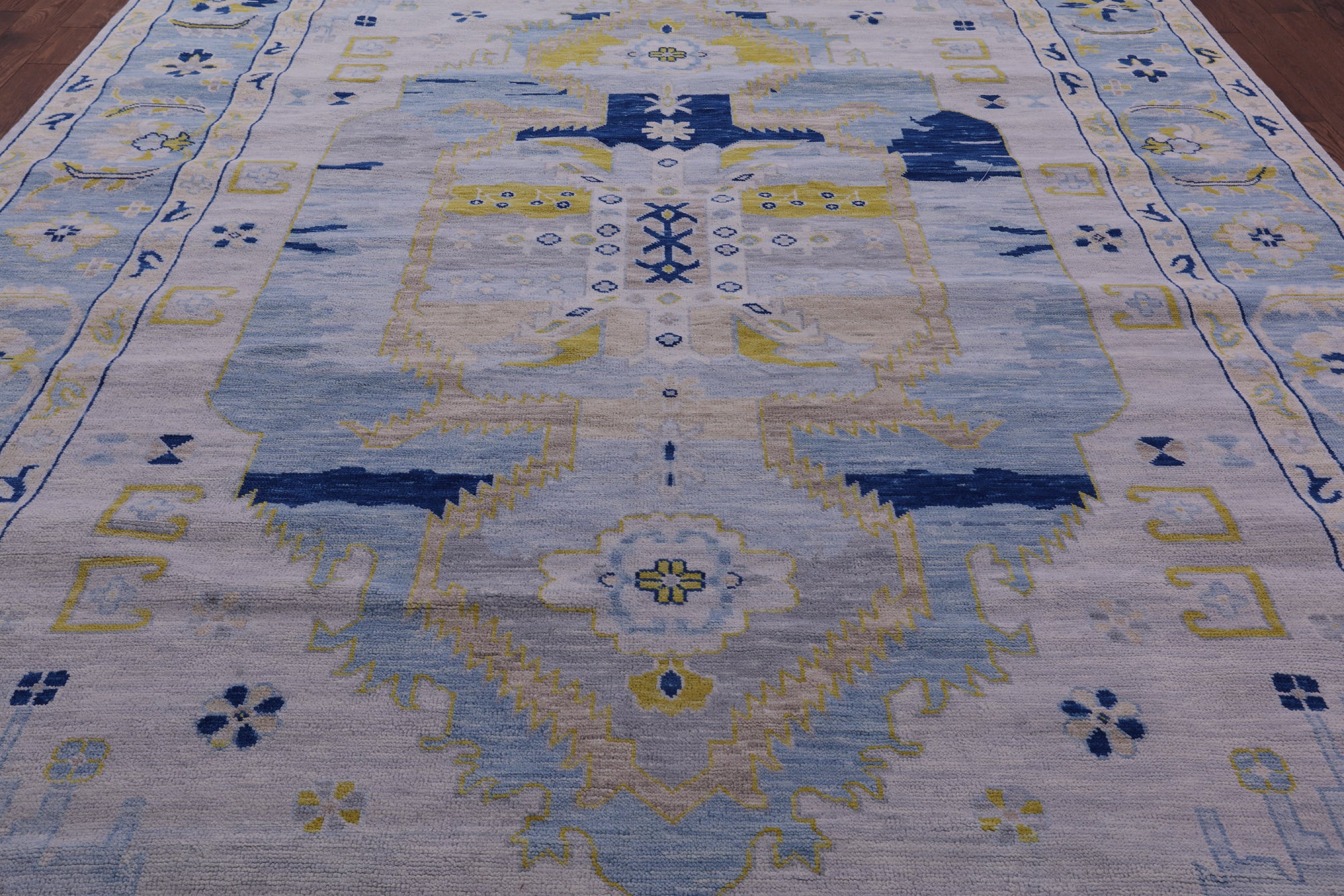 Blue Persian Bakshaish Hand Knotted Wool Rug - 10' 3" X 13' 7" - Golden Nile
