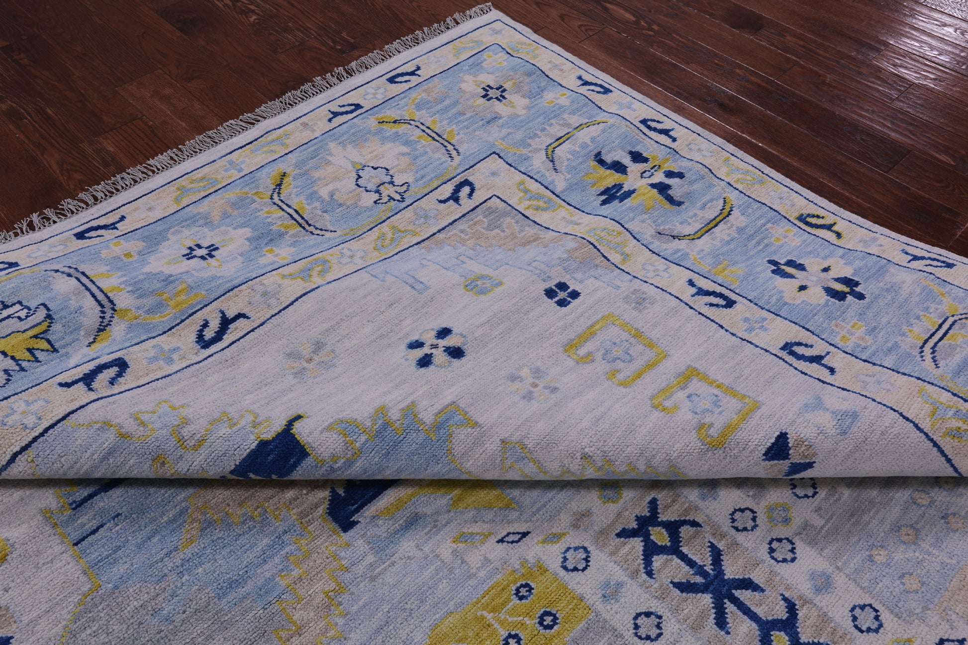 Blue Persian Bakshaish Hand Knotted Wool Rug - 10' 3" X 13' 7" - Golden Nile